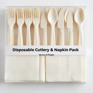 Disposable cutlery & napkins pack (serves 10)